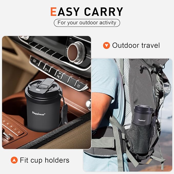 Happiness Self-Heating Travel Mug 20oz,Smart Rechargeable Electric Temperature Control Heated Coffee Cup