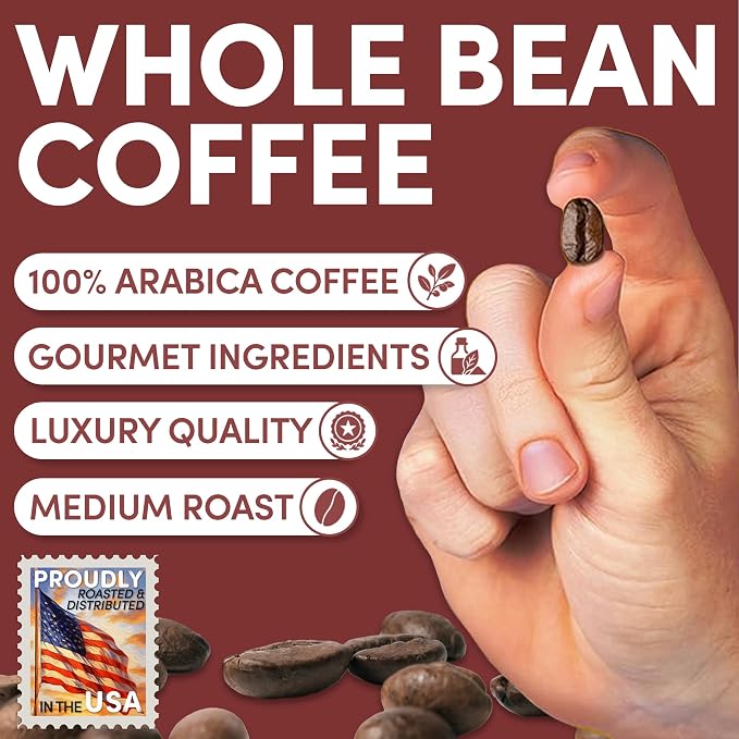 Sarasota Coffee Whole Bean Hazelnut | Medium Roast Gourmet Flavored Coffee Beans | Low Acid, Mold Free, Specialty Grade Bulk Beans | 5lb (80 oz)
