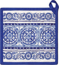 Maison d' Hermine Pot Holders 100% Cotton Heat Resistant Potholders 8" x 8" Hot Pads with Loop BBQ Cooking Baking Gifts for Mothers Day Handling Hot Pans Spring/Summer (Pack of 1, Melodie Bleue)