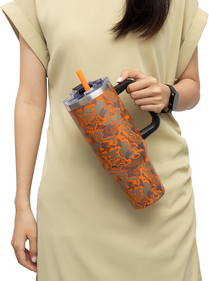 Von Dutch Camoscope 40oz Double Walled Insulated Food Grade Stainless Steel Tumbler, BPA Free - 24 Hours Cold / 10 Hours Hot