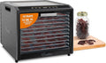 Excalibur Electric Food Dehydrator Performance Series 10-Tray with Adjustable Temperature Control Includes Stainless Steel Drying Trays Glass Door Top View Window and LED Display Progress Bar, Black