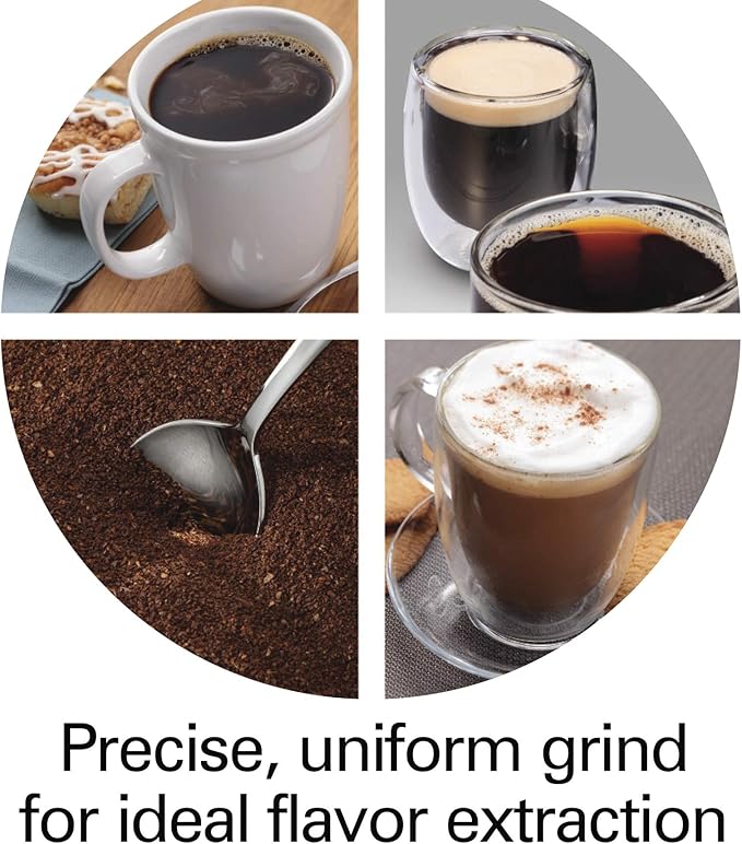 Hamilton Beach Professional Hamilton Beach Professional Stainless Steel Conical Burr Digital Coffee Grinder, 39 Adjustable Grind Settings, Black (80405)