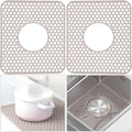 Silicone Sink Protectors for Kitchen - Non-Slip Heat Resistant Grid Mat for Farmhouse Porcelain Stainless Steel, Protects & Cushions Your Sink(Gray 2PCS, 12.4"x10.4" Center Drain)