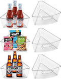 JOWBOOW Lazy Susan Organizer Bins for 32"-33" Diameter Corner Cabinet Lazy Susan, 6 Pack, Clear Plastic Cabinet and Pantry Storage Bin, 1/8 Wedge-Food Safe, BPA Free