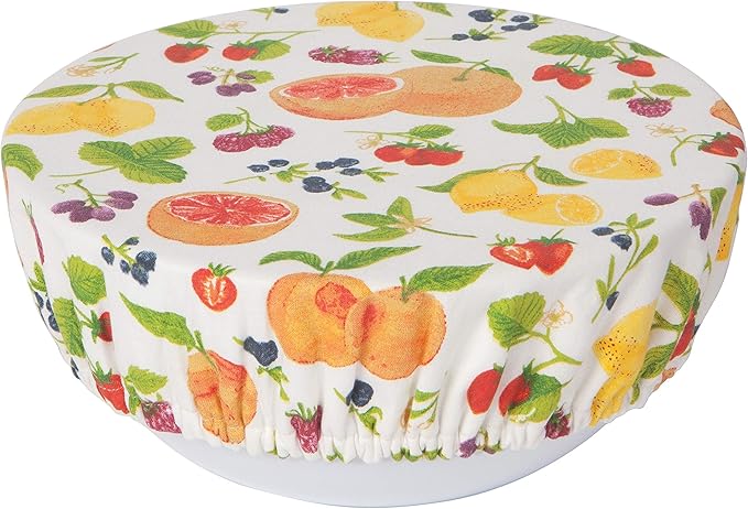 Now Designs Fruit Salad Save It Reusable Cotton Bowl Covers 7.5 and 9.25 inch, Set of 2