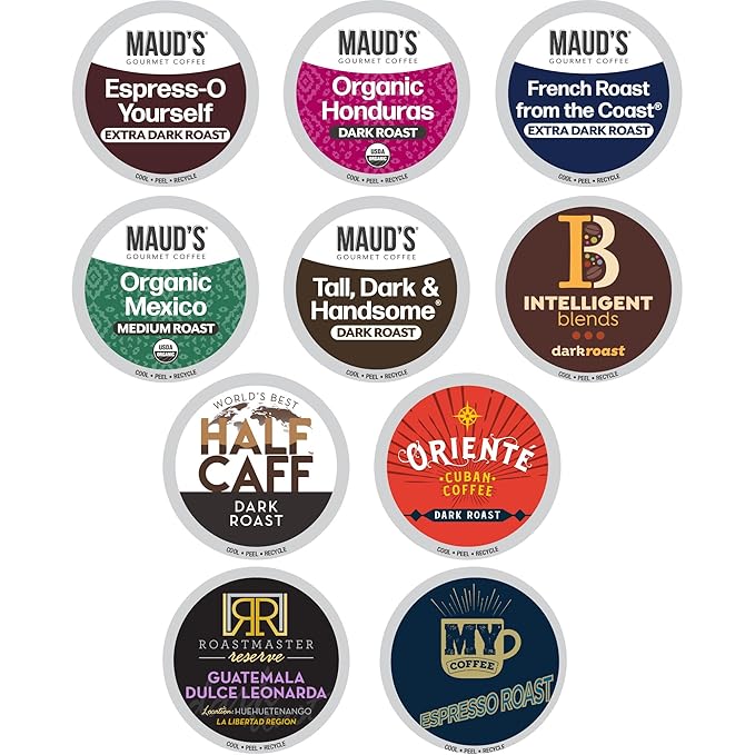 Intelligent Blends Dark Roast Coffee Pods Variety Pack, 50 ct, Single Serve Pods – 100% Arabica Coffee, Compatible with Keurig K Cups Maker