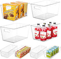Vtopmart 8 Pack Clear Plastic Storage Bins Set, 4 Large and 4 Small Pantry Organizers and Storage Bins with Handle, Storage Containers for Pantry, Kitchen, Fridge, Cabinet Organization