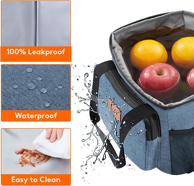 Lifewit Medium Lunch Bag, Insulated Lunch Box, Soft Cooler Cooling Tote for Adult Men Women, Light Blue 12-Can (9L)