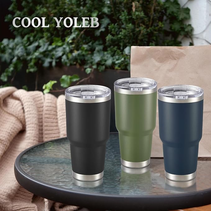 30 oz Tumbler with Lid Stainless Steel Tumblers Bulk Vacuum Insulated Cup Reusable Powder Coated Travel Mug Double Wall Leak Proof Cups Keep Cold Drinks for 12 Hours Army Green, Set of 12