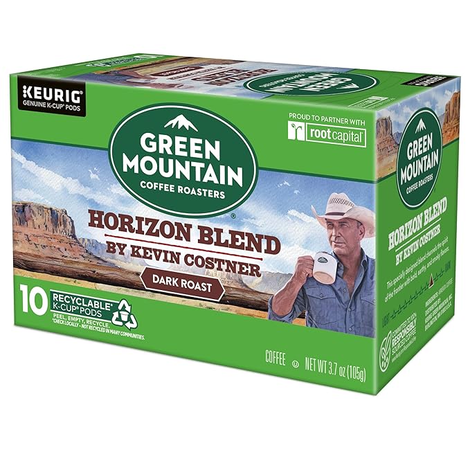 Green Mountain Coffee Roasters Horizon Blend Coffee by Kevin Costner, Single Serve Keurig K-Cup Pod, 60-Count Box