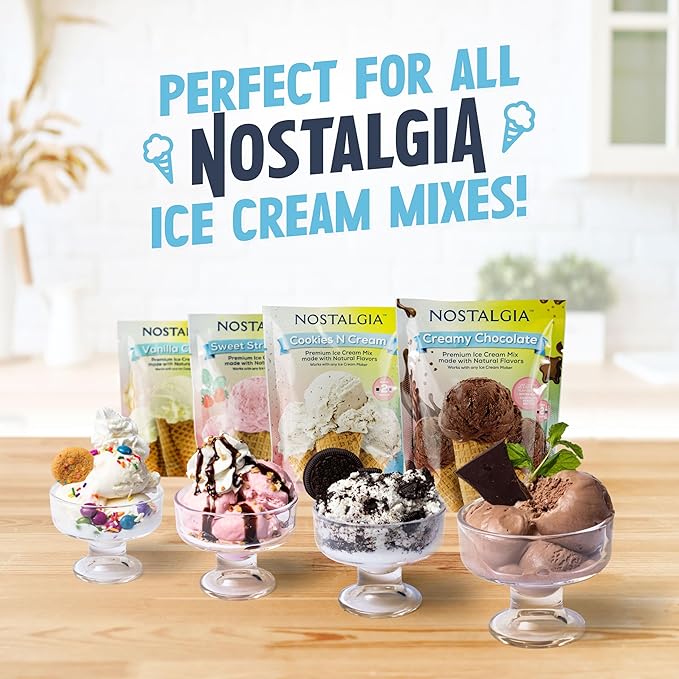 Nostalgia 2-Quart Digital Electric Ice Cream for Homemade Ice-Cream, No Salt or Ice Required, Overnight Chill Canister, Stainless Steel
