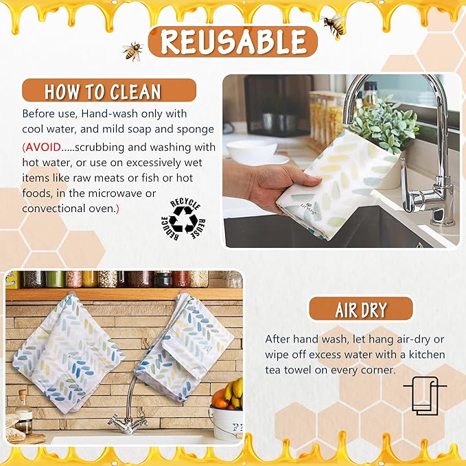 Sourdough Bread Bag – Reusable Beeswax Bread Storage Bags 2.0 (2 Sizes) for Homemade & Artisan Loaves, Cotton-Lined Bread Keeper, Plastic-Free Kitchen Storage – Paintbrush