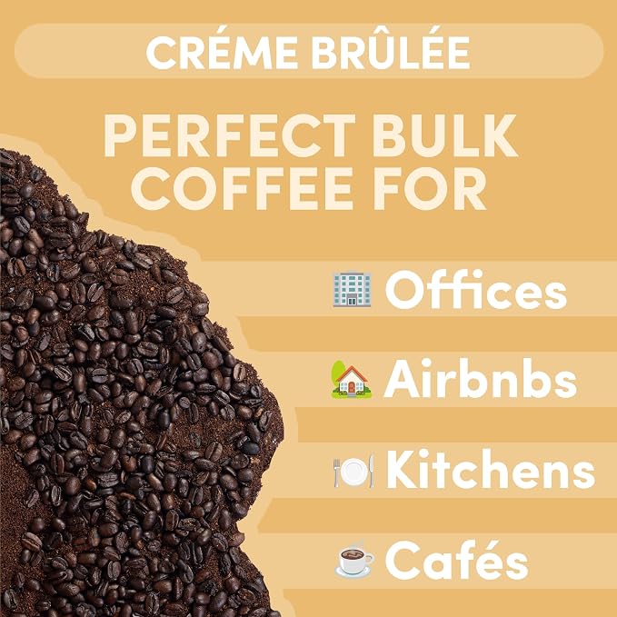 Sarasota Coffee Whole Bean Creme Brulee | Medium Roast Gourmet Flavored Coffee Beans | Low Acid, Mold Free, Specialty Grade Bulk Beans | 5lb (80 oz)