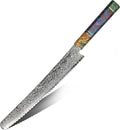 Damascus Chefs Knife Bread Slicer Unique One of Kind Handle Professional 10 Inch Japanese Chefs Kitchen Knife Vg10 67 Layers Damascus Steel Knive - Part of Chef Knife Set