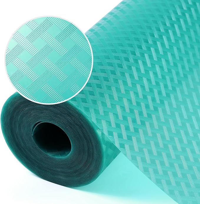 Blue Shelf Liners for Kitchen Cabinets Refrigerator Liners Waterproof & Oil-Proof Kitchen Cupboard Liner Drawer Mats EVA Material Non Adhesive Fridge Liner 17.5 x 236.2 Inches x 2 Rolls