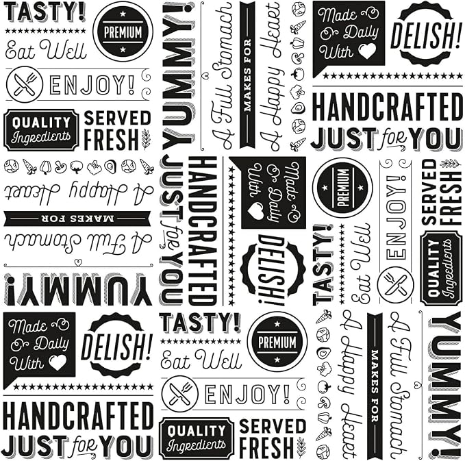 G.E.T. P-GT-1212-W 12" x 12" White Food Word Text Grease-Resistant Food-Safe Wrap Paper, Deli Wrap, Clipper Mill (1000 Pieces) (Pack of 5)