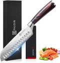 PAUDIN Santoku Knife, 7 Inch Kitchen Knife, Ultra Sharp Edge - Forged High Carbon German Stainless Steel, Professional Chef Knife with Ergonomic Handle, Gifts for Men and Women