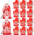 LemonRoad 12 Sets Christmas Whisk Baking Gift Set Xmas Silicone Whisks Oven Mitt Pot Holder Greeting Cards Ribbon Bags for Holiday Kitchen Utensils Cooking Supplies Neighbor Gift(Exquisite,Red)