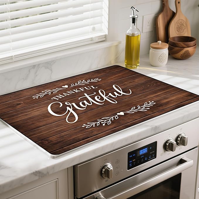Stove Top Cover- Mat for Electric Stove Protector with Anti-Slip Rubber Coating Dish Drying Mats Scratch-Resistant (Board, 28.5" x 20.5")