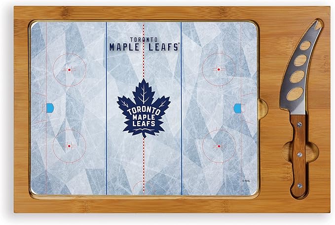 PICNIC TIME NHL unisex-adult NHL Icon Glass Top Cutting Board & Knife Set