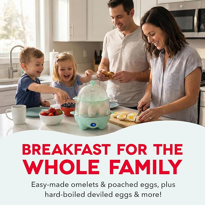 Dash Deluxe Egg Cooker - Boiler, Poacher & Steamer - Includes Measuring & Recipe Guide - Dishwasher Safe - BPA Free - Holds 12 Eggs, Black