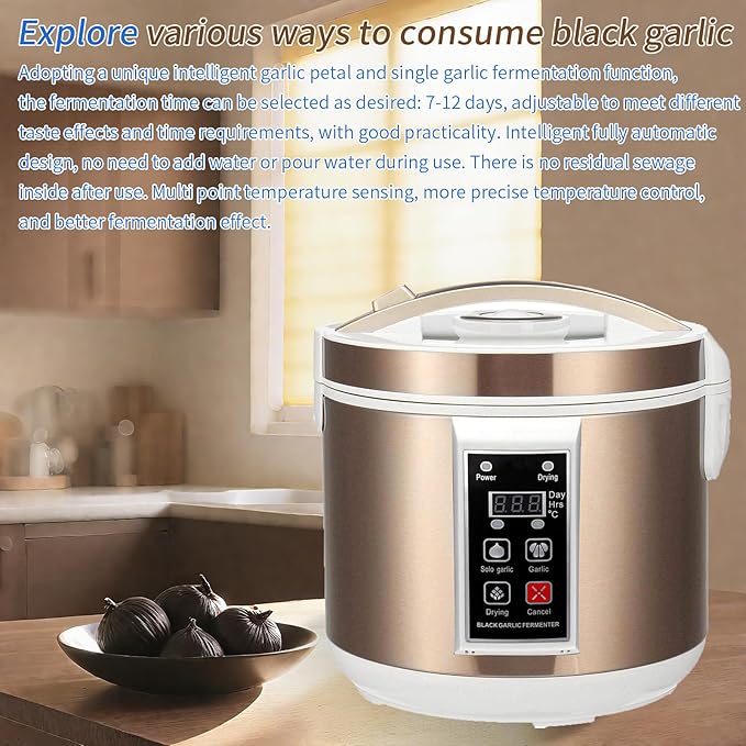 5L Black Garlic Fermenter Full Automatic Intelligent Control Garlics Maker Multi Clove Garlic Cooker 110V with adjustable time and drying function