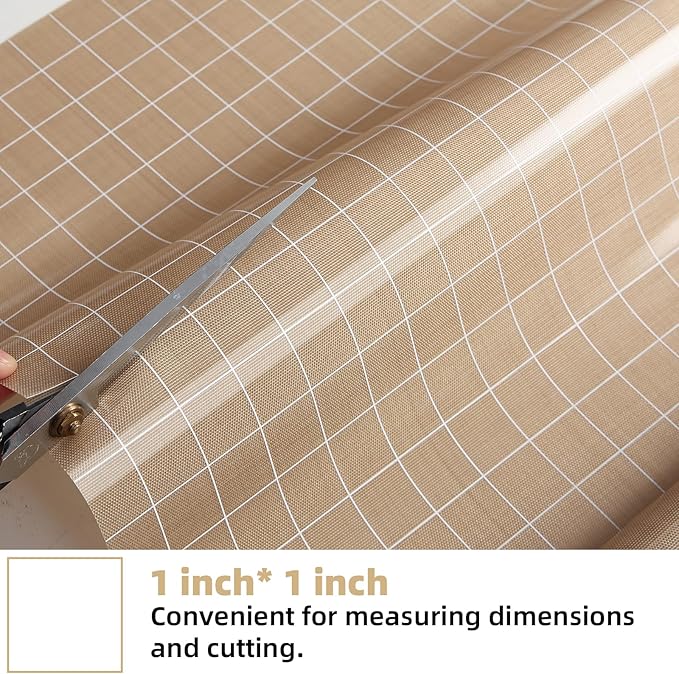 Silicone Baking Mat Roll 16IN*5FT Free Cutting, Non-Slip Pastry Mat, Non-Stick Reusable Air Fryer Liner, Oven Liners, Freeze Dryer Mat, Easily Cut to Size Fit All Ovens Pans Tins Dishes