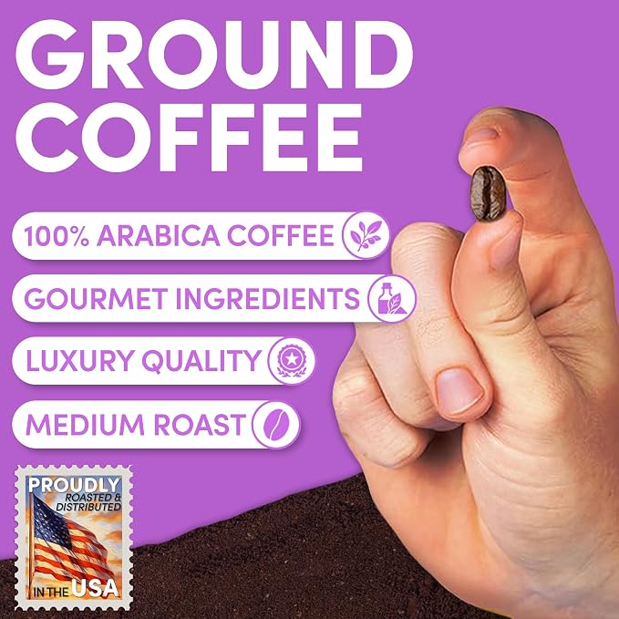 Chocolate Raspberry Ground Coffee 12oz – Chocolate & Raspberry Flavored Coffee, Medium Roast Gourmet Arabica, Specialty Grade, Smooth & Rich