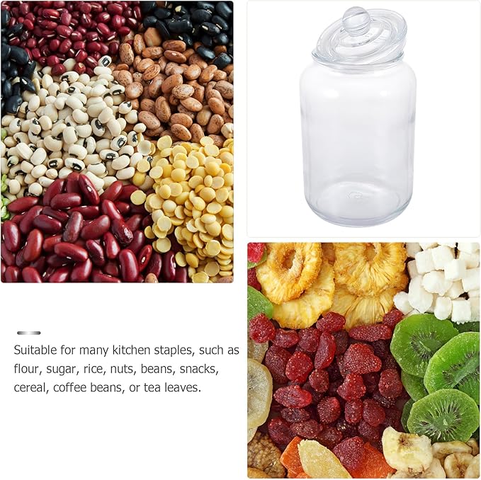FOMIYES Glass Airtight Storage Jar 3l Food Canister for Kitchen Pantry Sealed Glass Container with Lid for Cereal Honey and Meal Prep
