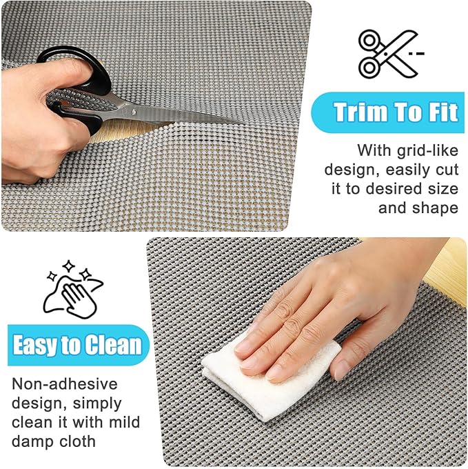 Songrey Non-Adhesive Drawer and Shelf Liner, Non Slip Cabinet Liners, Protect Kitchen Cupboard, Bathroom Drawers, Breathable, Thick Strong Grip mat (17.5IN x 30FT, Dark Gray)