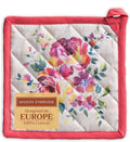 Maison d' Hermine Pot Holders 100% Cotton Heat Resistant Potholders 8" x 8" Hot Pads with Loop BBQ Cooking Baking Gifts for Mothers Day Handling Hot Pans Spring/Summer (Pack of 1, Rose Garden)