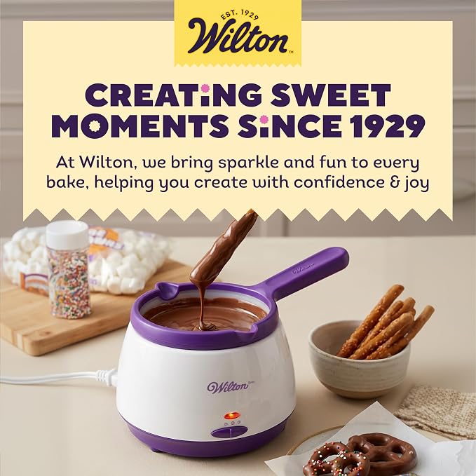 Wilton Candy Melts Candy Melting Pot - Melt Station for Chocolate & Fondue - Features Dishwasher-Safe Insert & Easy-Pour Spout - Fits on a Tabletop - 2.5-Cup Capacity