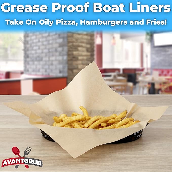 Eco Friendly, Grease Proof 12" x 12" Deli Wrap 1000 Pk. Best Kraft Food Wrapping Paper Sheets for Picnic, Festival, Fair or BBQ. Perfect Liner for Tray, Basket or Boat. Quality Bulk Restaurant Supply