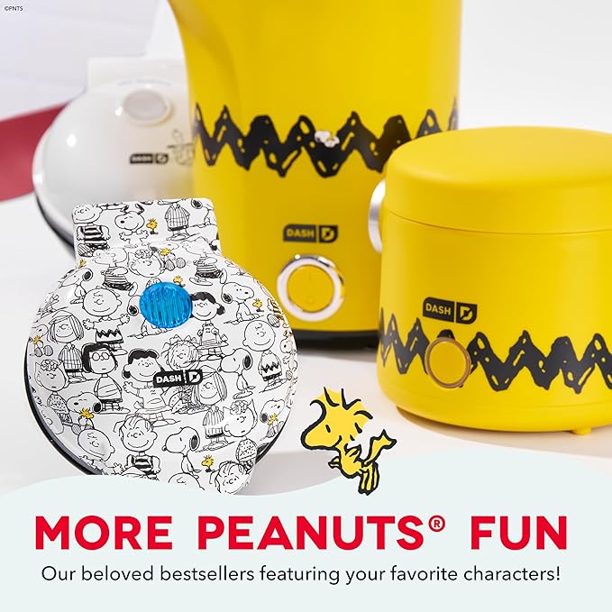 Peanuts DASH Fresh Pop Popcorn Maker - Oil-Free, Air Popcorn Popper - With Measuring Cup & Recipe Guide - Perfect for Movie Nights - 16 Cups