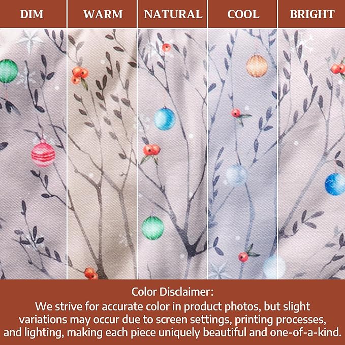 Maison d' Hermine Double Oven Mitt (7" x 35") 100% Cotton Heat Resistant BBQ Cooking Gloves with Loop for Thanksgiving Christmas Decorations Baking Cooking Barbeque Handling Hot Pan (Fairy Christmas)