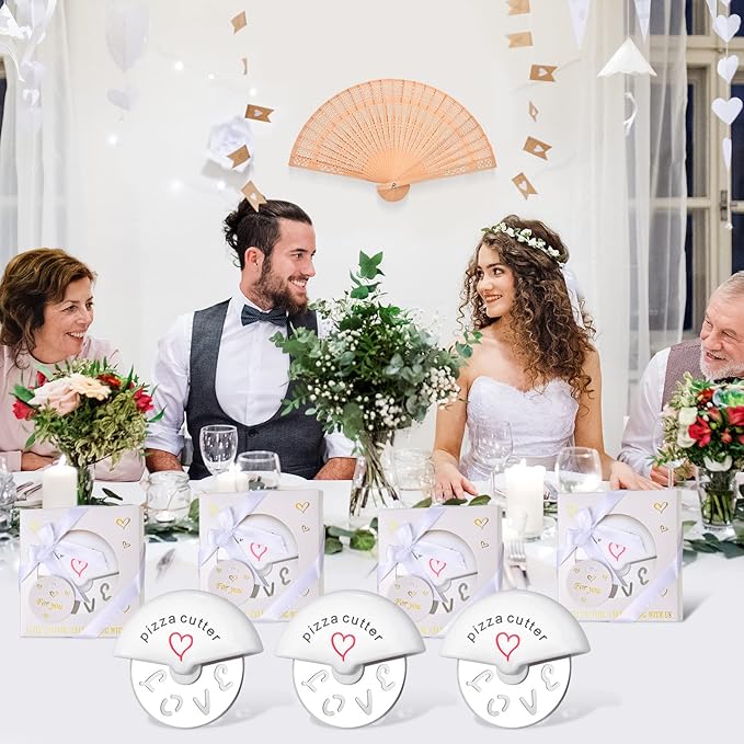 12 slice Pizza Cutter suitable for wedding gifts love used for baby showers and wedding gifts, bridal shower party gifts, souvenirs or decorations