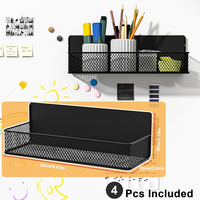 Buyyyit [4 Pack] Magnetic Spice Rack Kitchen Organization Cabinet Refrigerator Seasoning Organizers & Storage Door Shelf Home Pantry