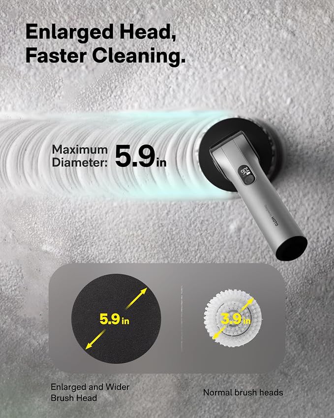 HOTO Flexi™ Cordless Electric Spin Scrubber + 4 Pcs Replacement Pads