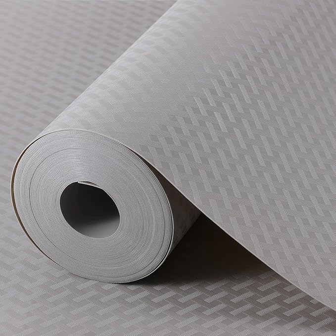 Light Gray Shelf Liners for Kitchen Cabinets Refrigerator Liners Waterproof & Oil-Proof Kitchen Cupboard Liner Drawer Mats EVA Material Non Adhesive Fridge Liner for Shelves 17.5 x 393.7 Inches