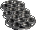 Lodge Seasoned Cast Iron Mini Cake Pan, 7 Impressions (Pack of 3)