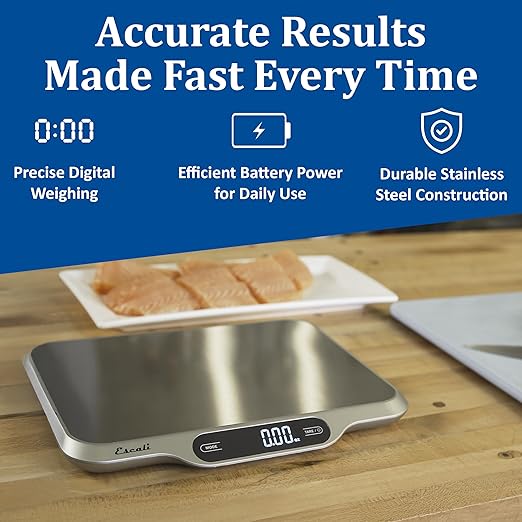San Jamar SCDGSL33 Slimline Portion Control Digital Scale, Stainless Steel