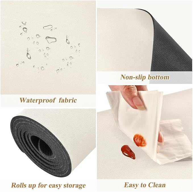 Beige Trivet Table Runner for Kitchen Countertops Heat Resistance Pot Holders Anti-Slip Hot Pad Mats 11.8 * 39.4 Inches
