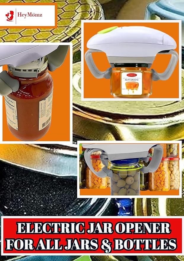 Electric Jar Opener Automatic Jar Opener Strong Improved Torque Handsfree Kitchen Gadgets for Weak Hands & Seniors, For All Jar Sizes Quick and Eeasy Kitchen Tool