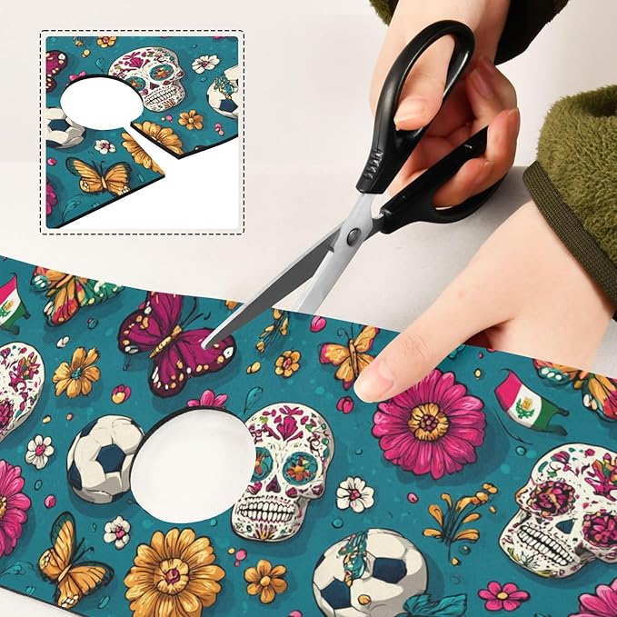 Kitchen Sink Splash Guard 1 PC 14.7 Inch Sink Faucet Mat Splash Guard for Bathroom Countertop Water Absorbent Foldable Cuttable Soft Washable Mexican Flag Flower Soccer