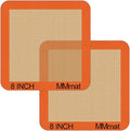 Silicone Baking Mats Set of 2 Square Non-Stick Reusable Air Fryer Linner - Best German Silicone - 8 inch