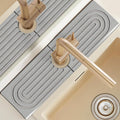 Diatomite Kitchen Sink Water Splash Guard, 18'' Drying Neat Stone Sink Tray, Modern Stylish Faucet Handle Drip Catcher Stone, Absorbent Mat for Kitchen Counter, Gift for Valentine's Day, Light Gray
