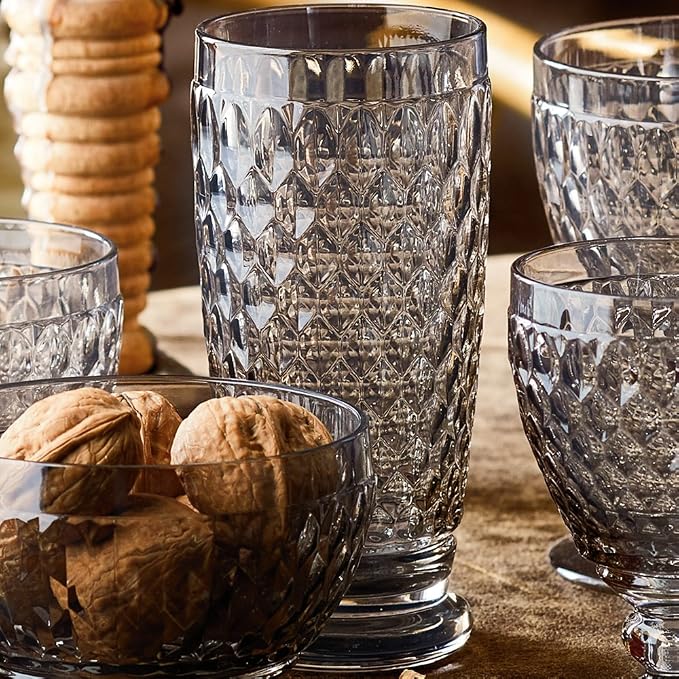 Villeroy & Boch Boston Smoke Crystal Highball Glasses, Set of 4