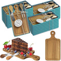 AZEAM 24 Sets Baby Bridal Shower Prizes for Game Winners, Acacia Mini Cheese Board Sets with Knives Forks and Present Box, Small Charcuterie Boards Bulk for Party Wedding Guests Present