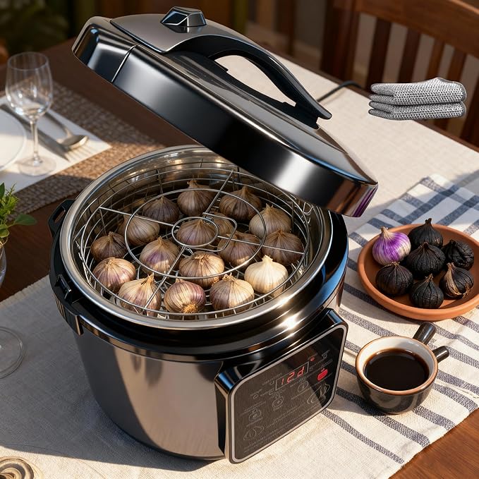 WantJoin Black Garlic Fermenter 6L - Full Automatic Intelligent Control Black Garlic Maker, 360° Even Fermented，Makes 3-4 LBS Garlic Fermenter Machine, Makes Multi Clove & Whole Clove Garlic