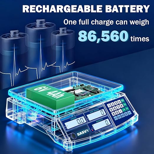 Counting Scale (88lb/40kg, 0.1g) lb/oz/kg/g Industrial Digital Inventory Scale with Battery for Small Parts, Coins, Pieces, Tickets